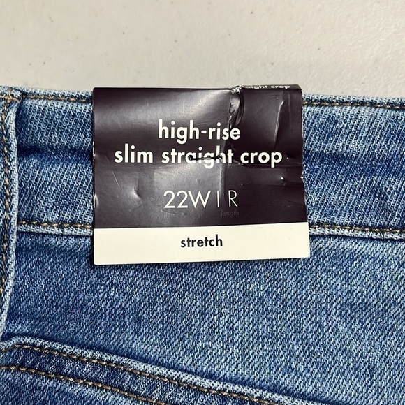 AVA & Viv high rise, slim straight, crop stretch, denim jeans - Picture 3 of 5